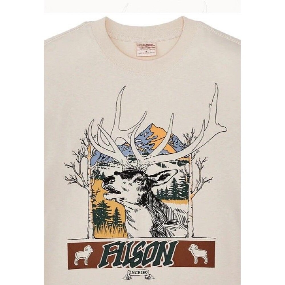 Filson XXXL Frontier Graphic T-Shirt Birch Elk Mountain Rare Discontinued